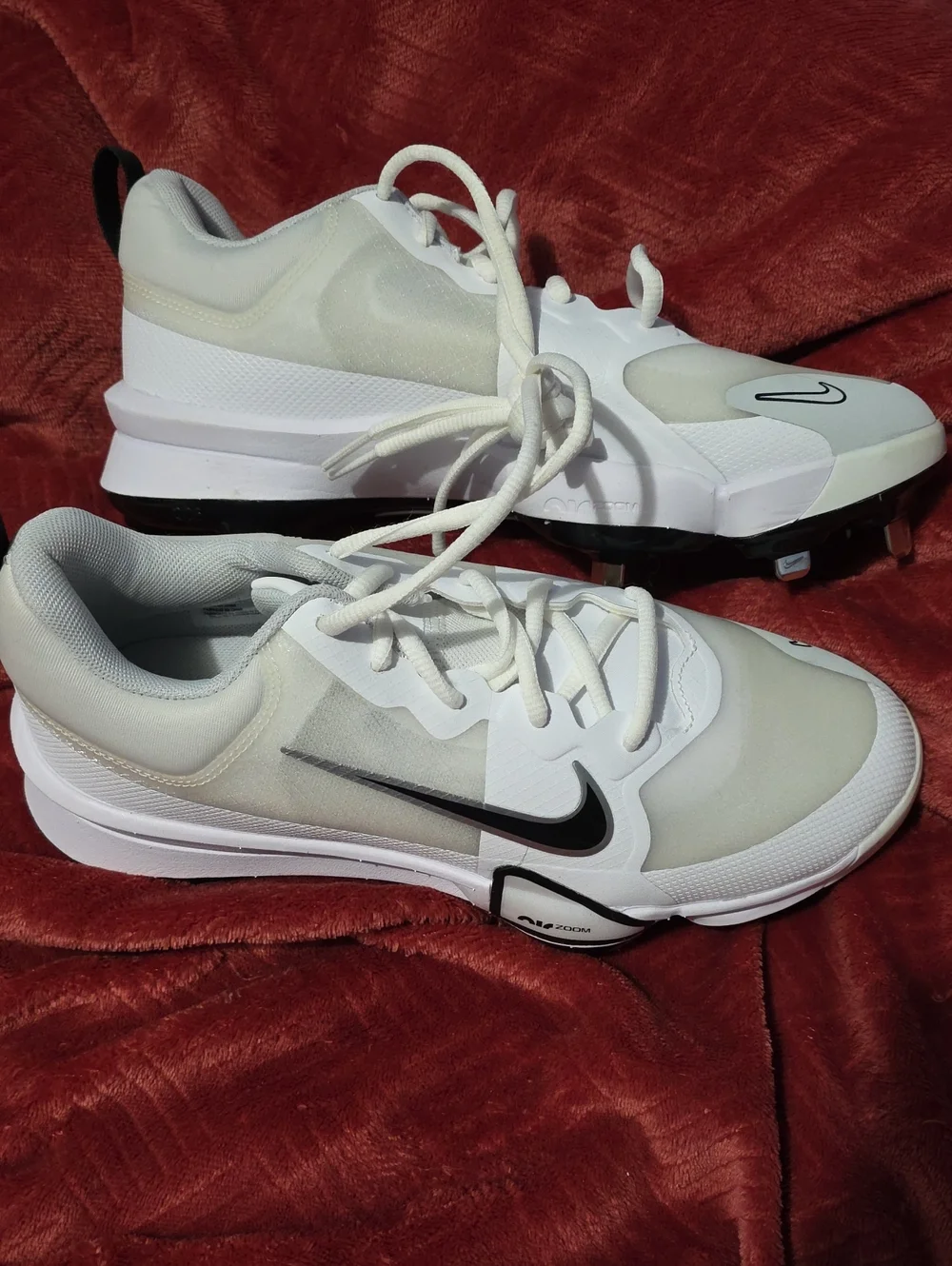 Nike FORCE TROUT 9 BASEBALL Cleet White and Black Low-Top